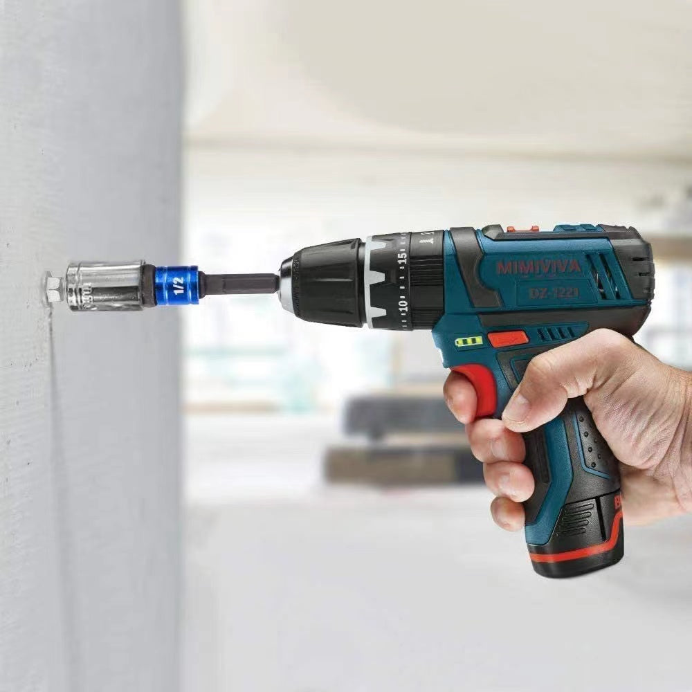 3pc Impact Socket Adapter 1/4 3/8 1/2Inch Nut Driver Sockets Hex Shank Extension