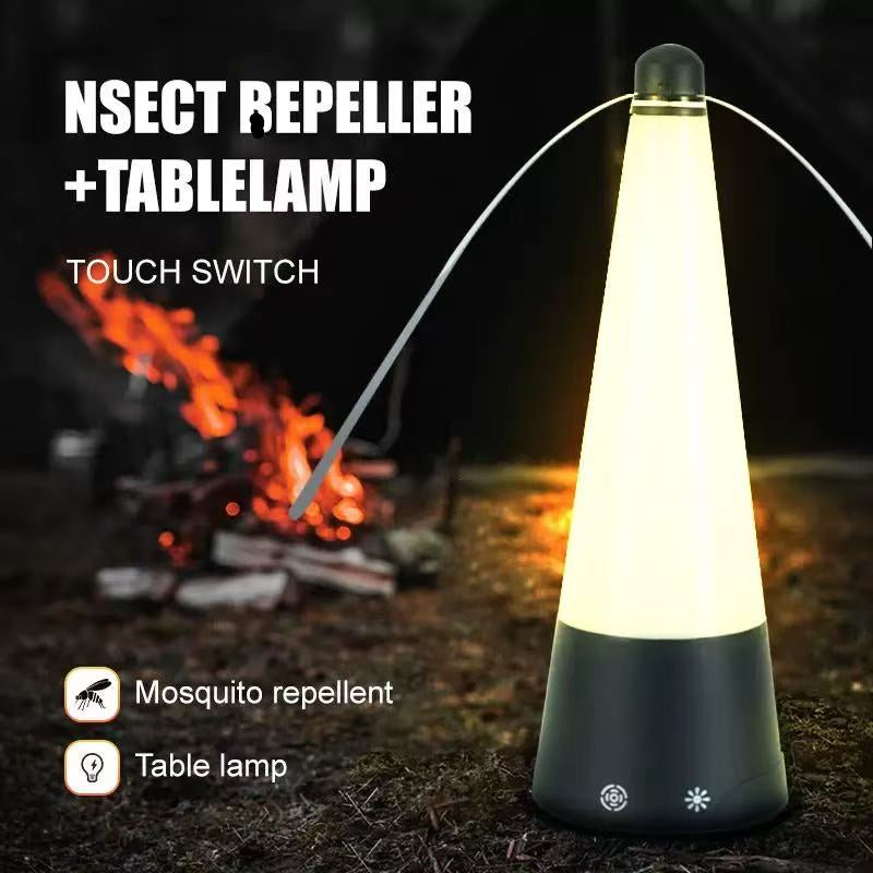 Fly Repellent Fan Light LED Table Lamp with Soft Blades for Indoor Outdoor Use