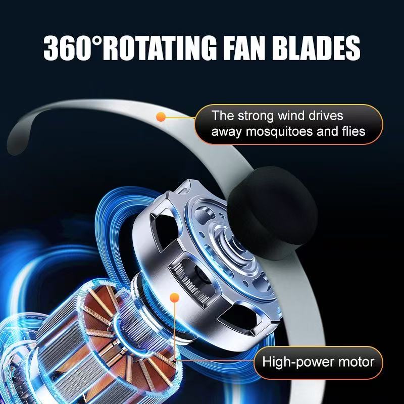 Fly Repellent Fan Light LED Table Lamp with Soft Blades for Indoor Outdoor Use