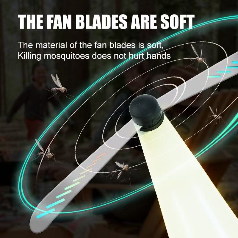 Fly Repellent Fan Light LED Table Lamp with Soft Blades for Indoor Outdoor Use
