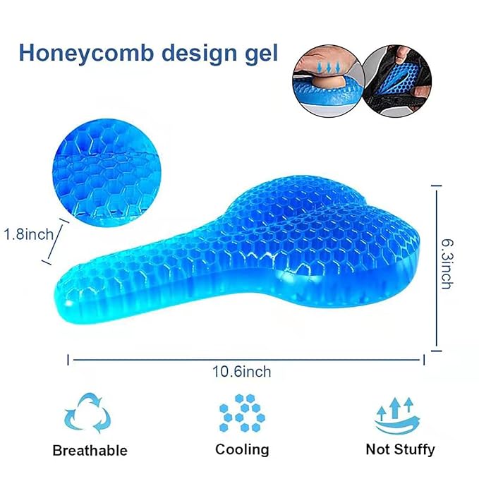 CLEARANCE- Sports Bike Seat Cover, Honeycomb Egg Design Gel Padded Bike Seat Cushion Bicycle Saddle Pad for Women Men with Hollow Design