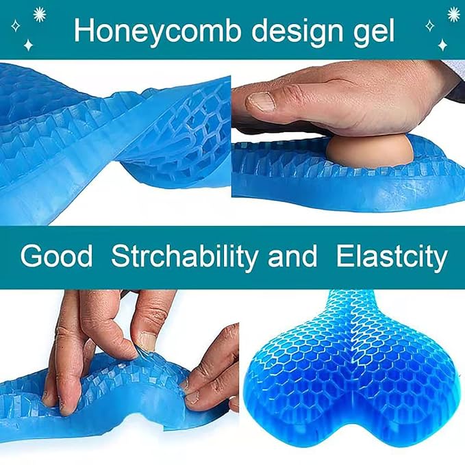 CLEARANCE- Sports Bike Seat Cover, Honeycomb Egg Design Gel Padded Bike Seat Cushion Bicycle Saddle Pad for Women Men with Hollow Design