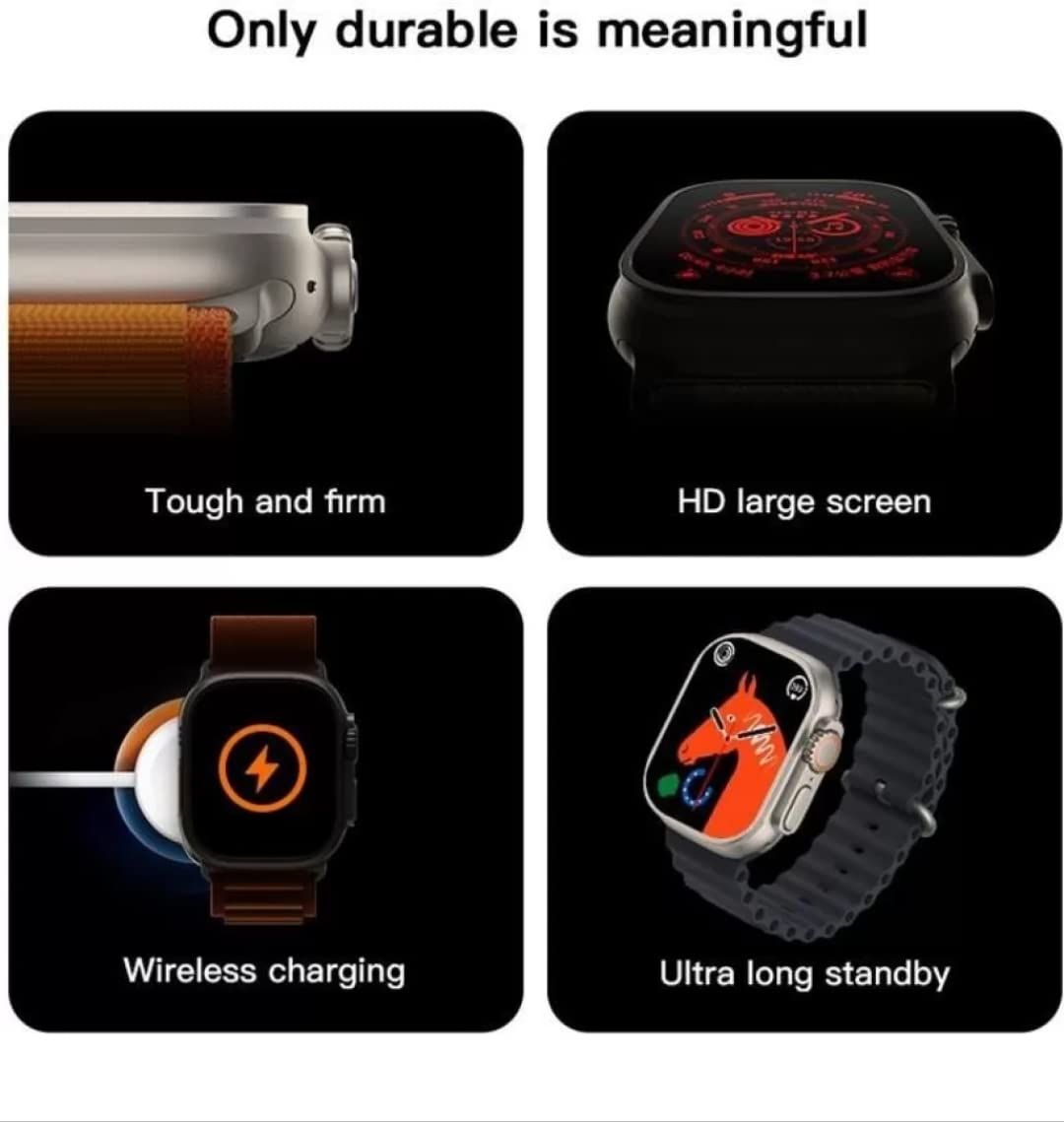 Ultra 1.99 inch Ocean Silicone Band Smart Watch Support Heart Rate