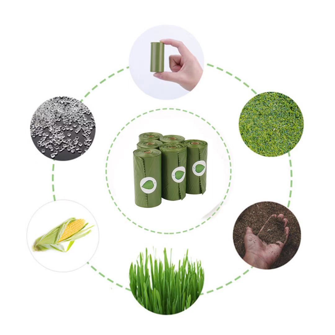 8 Rolls Biodegradable Compostable Dog Poop Bag Thick Plant Based Leak Proof Pet Waste Bag