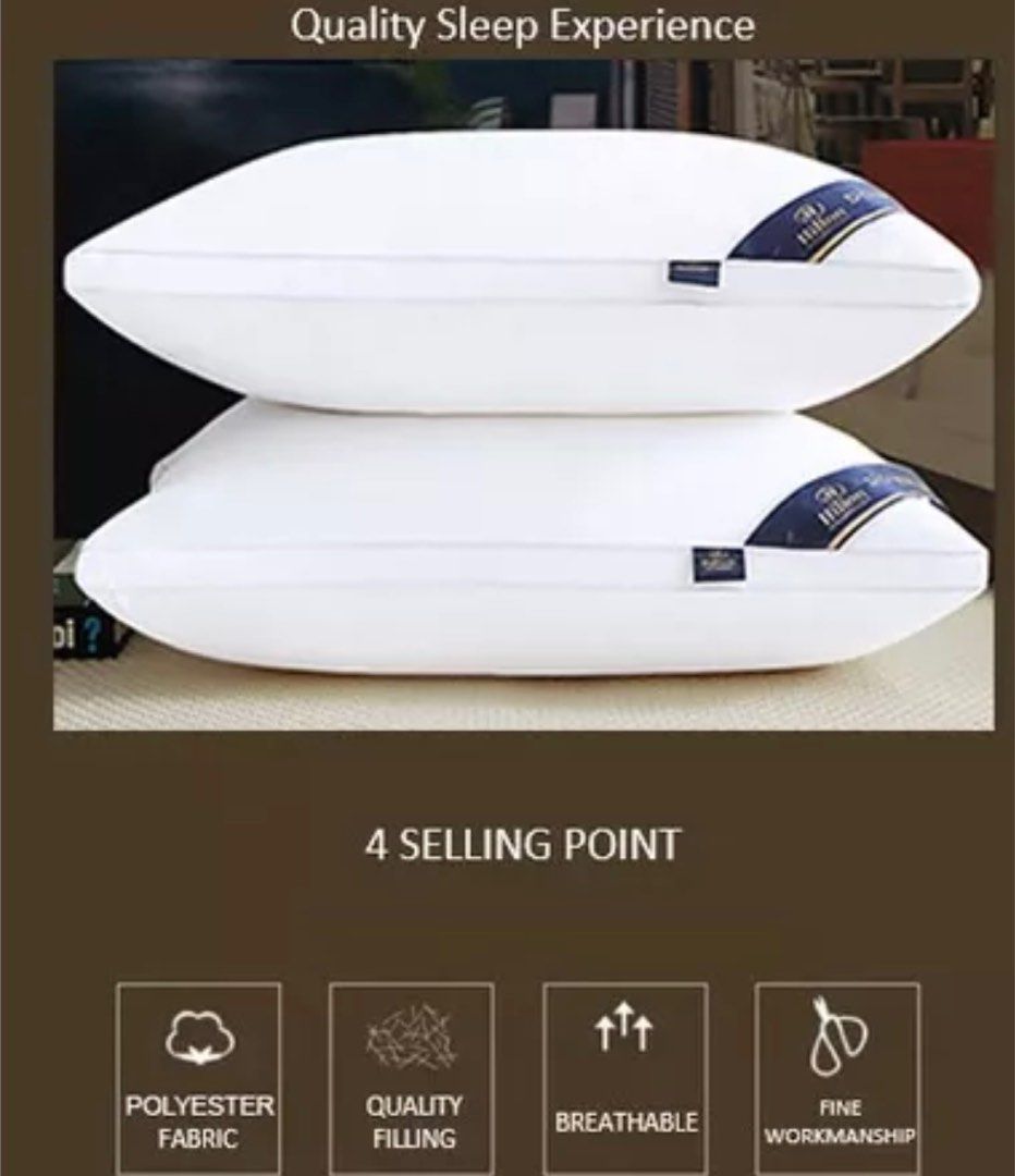 HILTON High Quality Cotton Pillow 800G with bag 48cm x 74cm