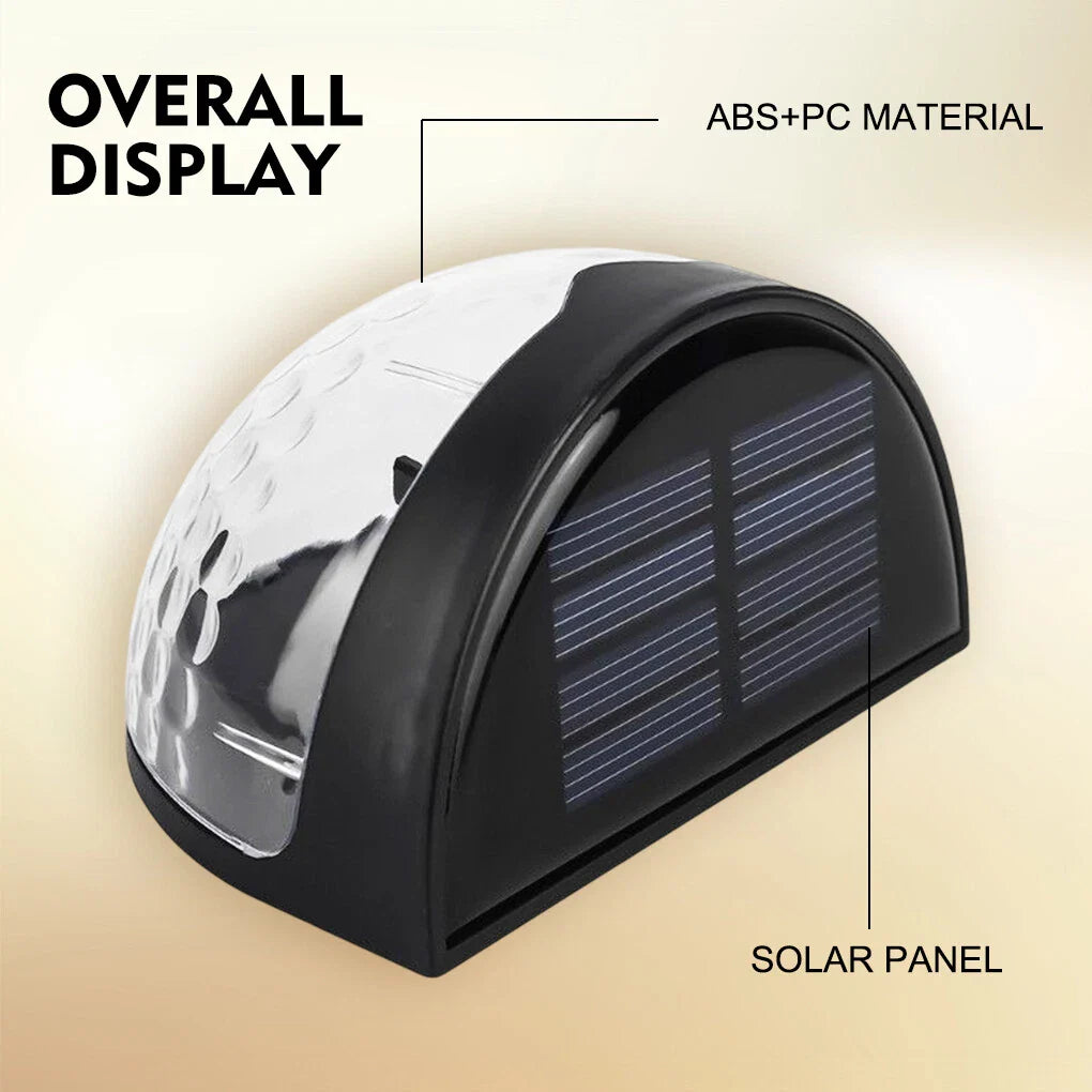 2pcs Solar Fence Lights Outdoor Wall Lights Deck Step Stair Lights Waterproof Garden