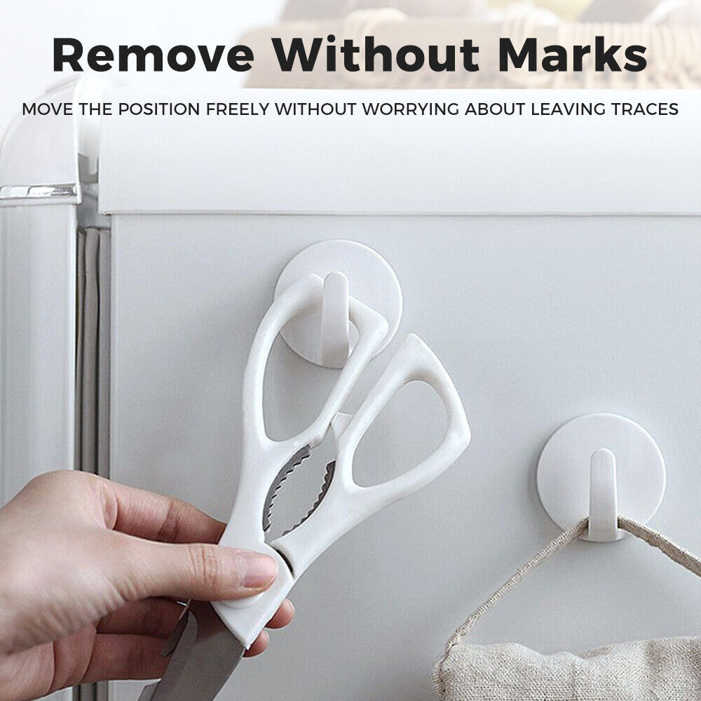 4pcs Magnetic Hooks Coat Hat Keys White Hanger Home Ornaments Organizer Supplies