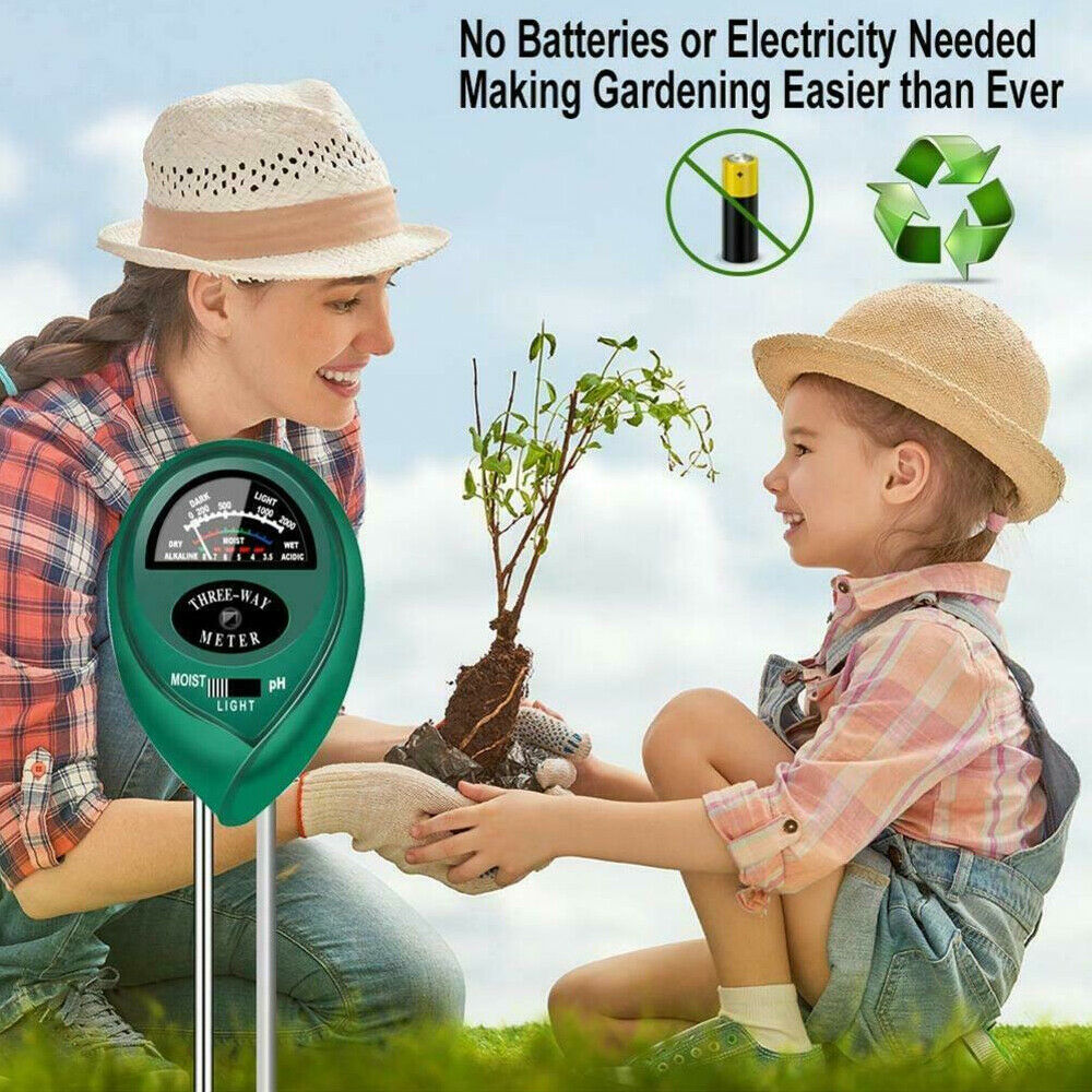 3 in 1 Soil PH Tester Water Moisture Test Meter Kit For Garden