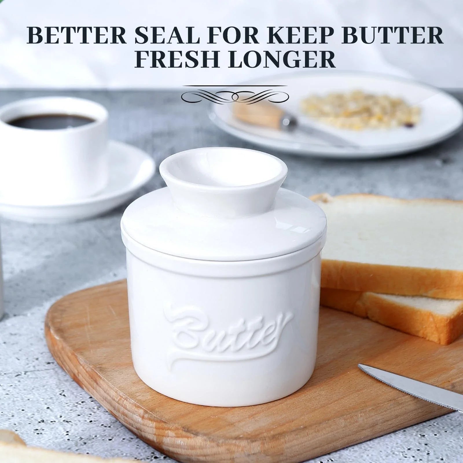 Butter-Bell Crock with Lid French Butter Keeper Ceramic Butter Dish Holder