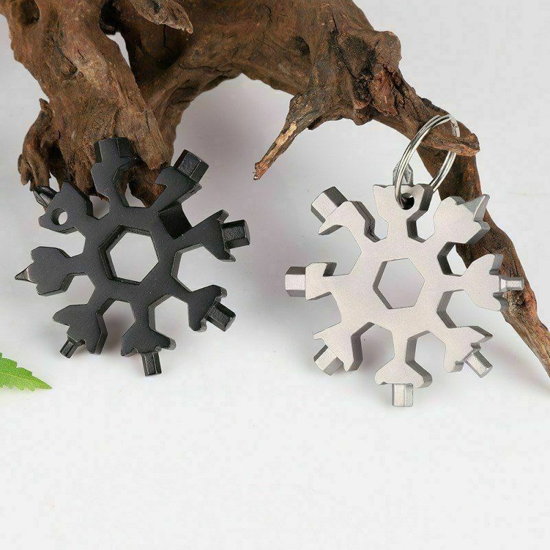 18 in 1 Stainless Multi-tool Snowflake Keychain Screwdrive