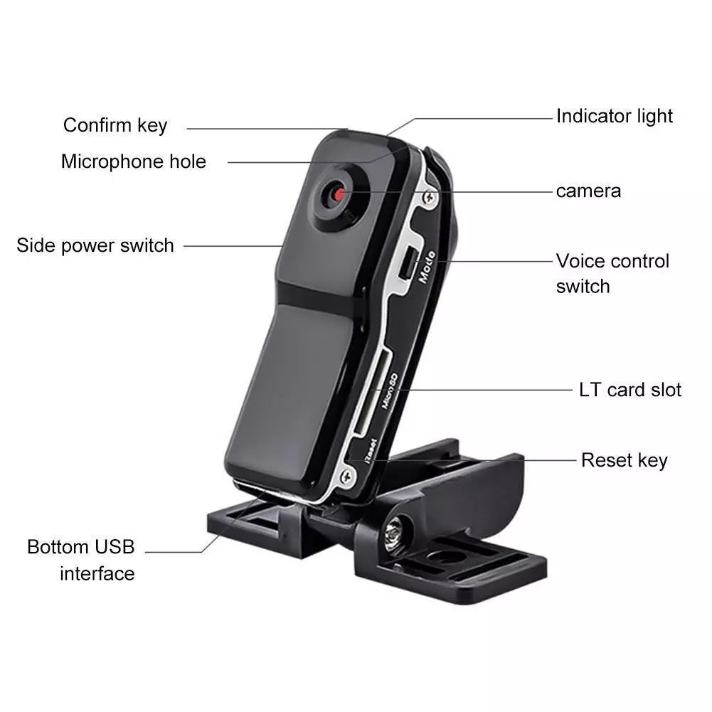 Video DVR Clip IR Night Cam 2-Hour Camcorder Mini Body PC Camera HD 1080P Set