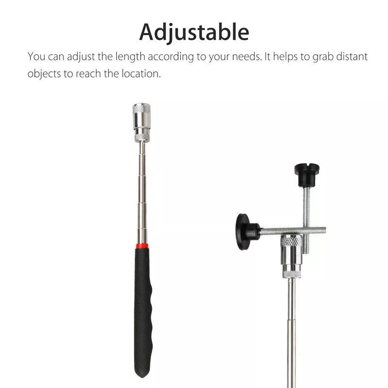 Magnetic Pick Up Tool 79CM Extendable Telescopic LED Torch Magnet Rod