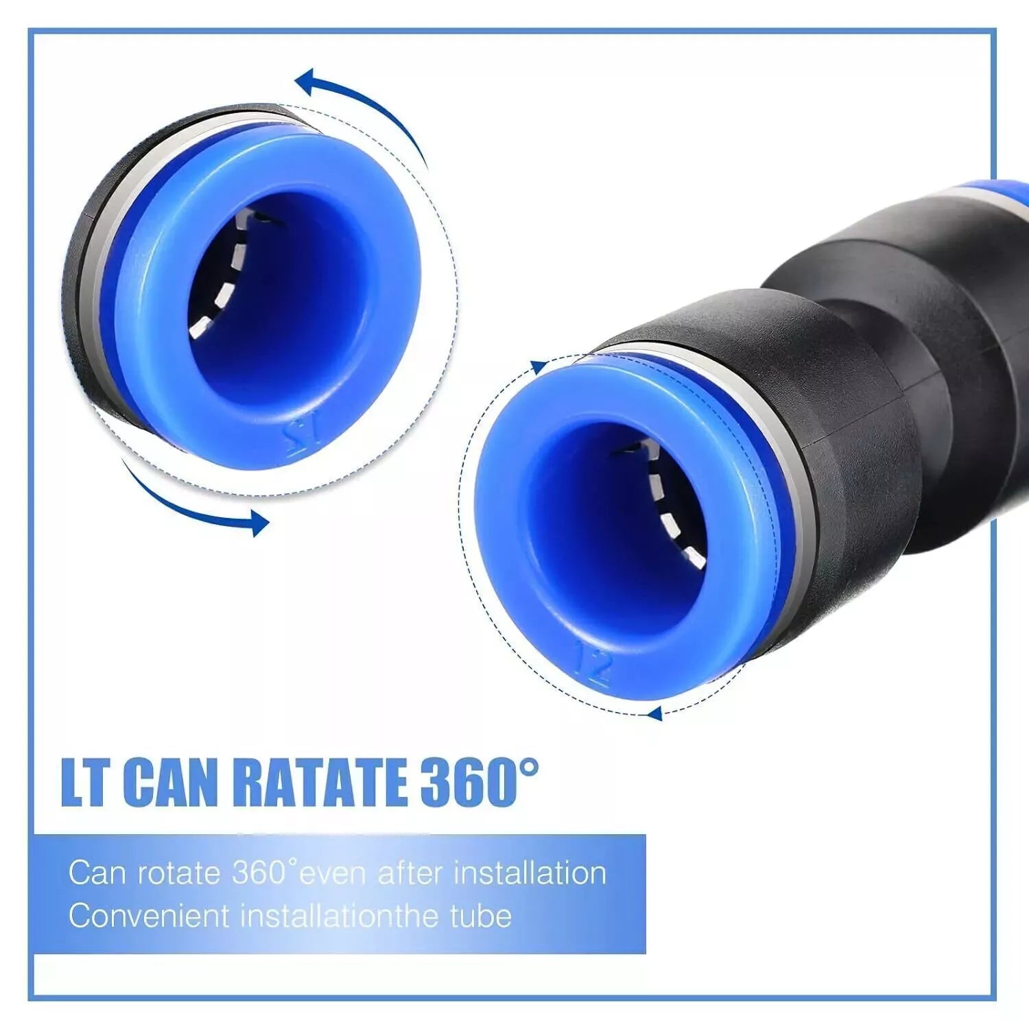 50Pcs Straight Push Connectors Pneumatic Connect Fittings Air Line Quick Hose