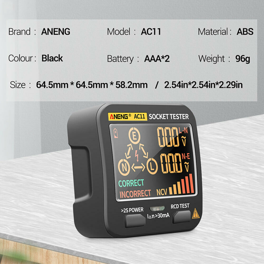 Digital Smart Socket Tester Voltage Test Socket Detector AU Plug