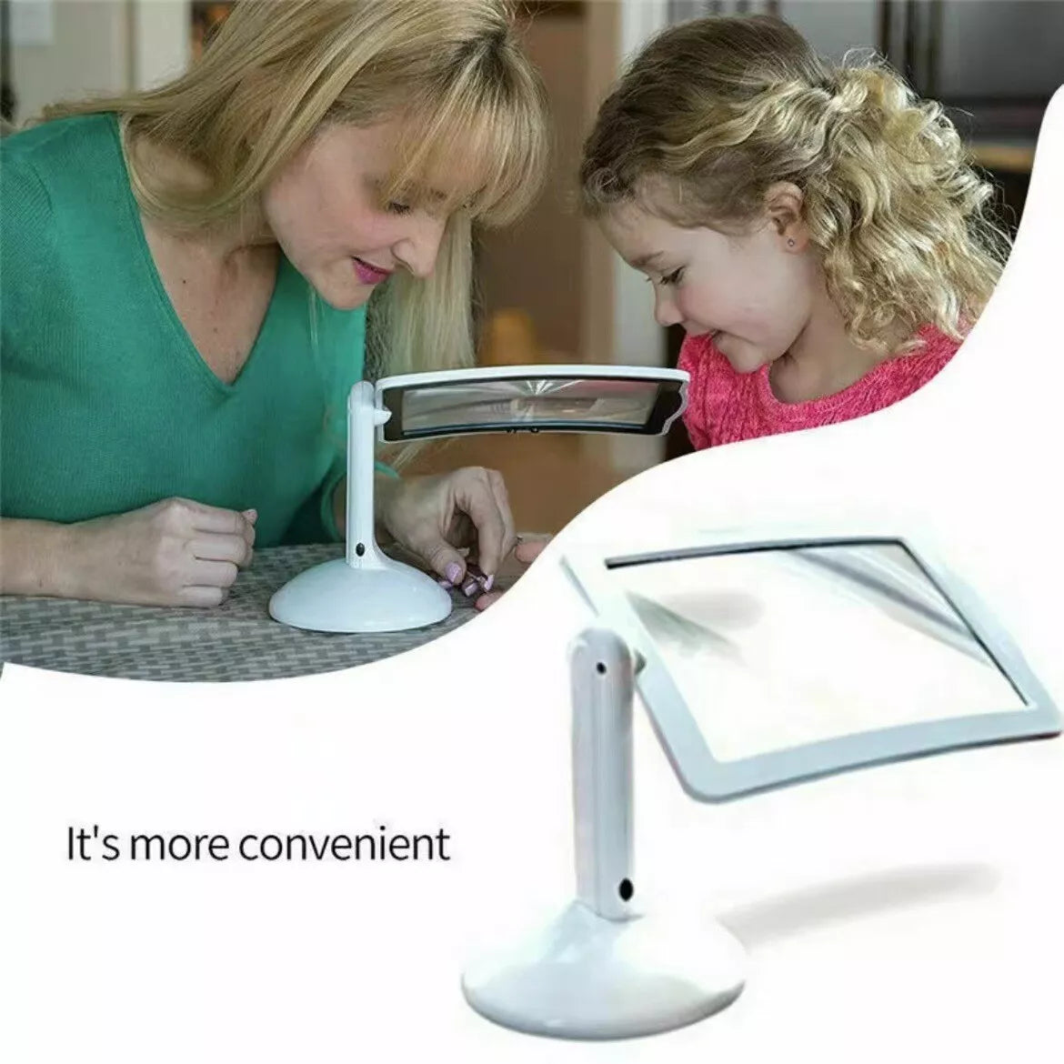 360° Brighter Viewer LED Screen Magnifier Vertical Magnifier Reading