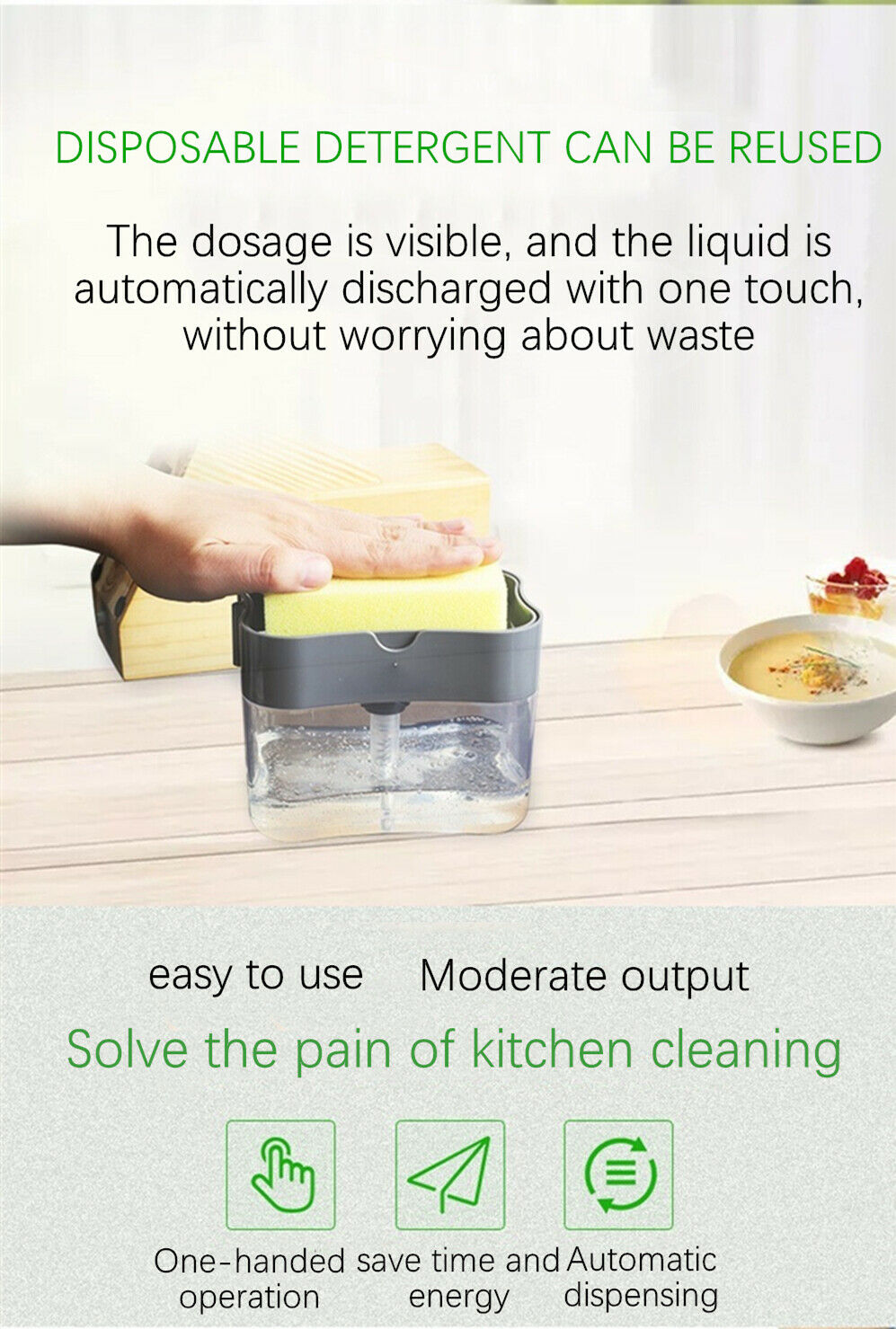 Free shipping-2 in 1 Pump Soap Dispenser and Sponge Caddy