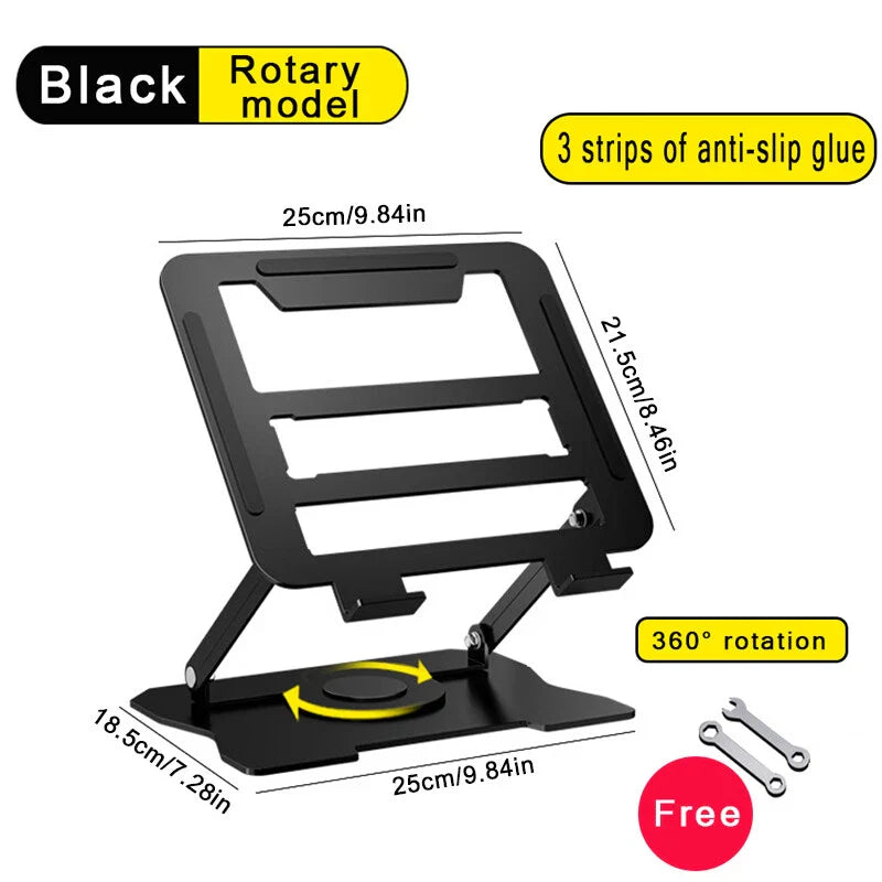 360° Rotating Adjustable Laptop Stand Ergonimic Foldable Laptop Riser for Desk