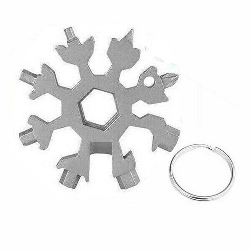 18 in 1 Stainless Multi-tool Snowflake Keychain Screwdrive