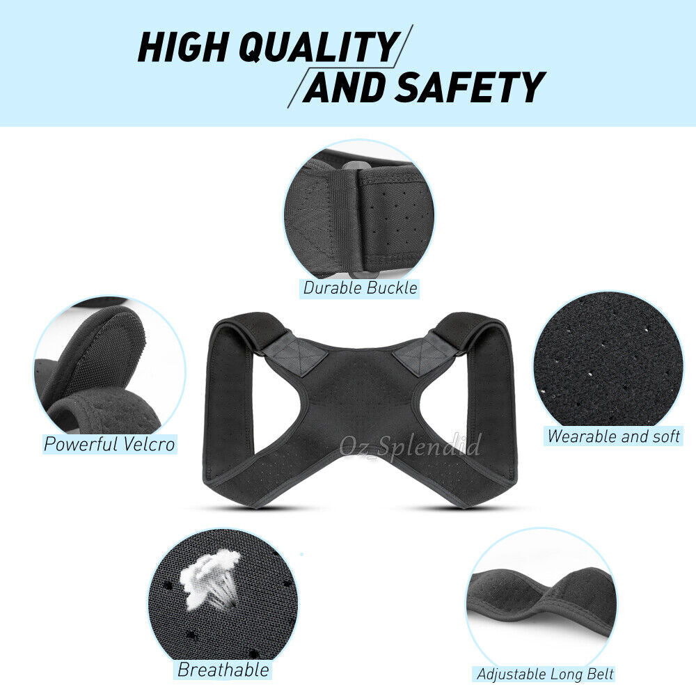 Posture Corrector Adjustable Back Shoulder Belt Support