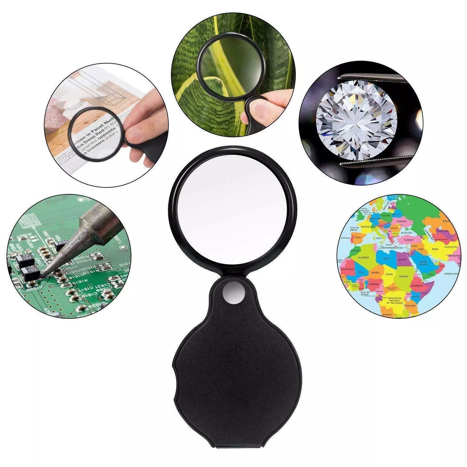 20X Small Magnifying Glass,Mini Pocket Magnifier Folding Magnify Glass Loupe
