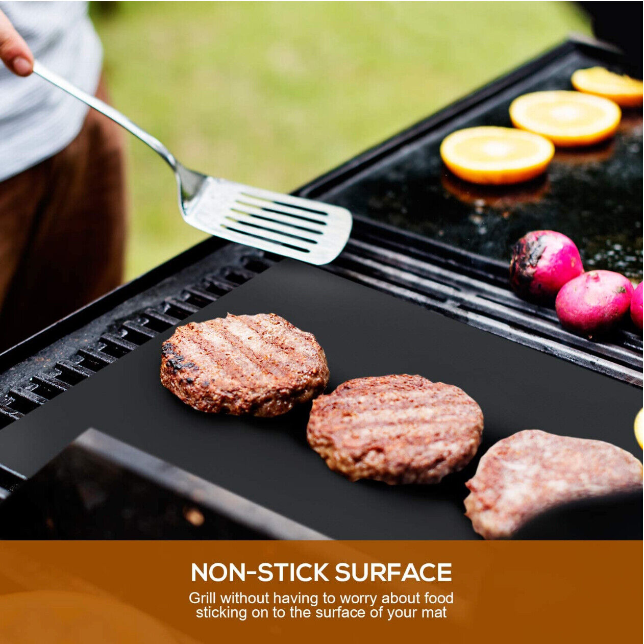 5x BBQ Grill Mats Reusable Baking Cooking Sheet Non-Stick Teflon Barbecue Pad