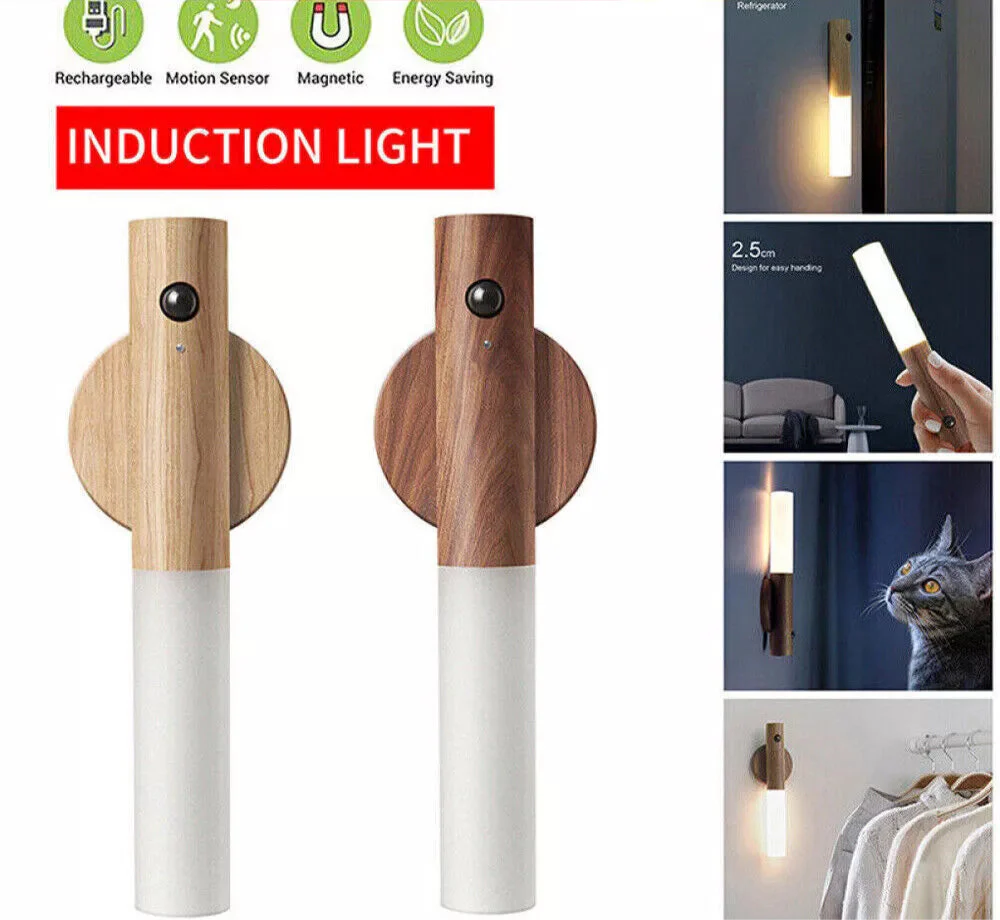 Motion Sensor Night Lights Magnet Body Sensor Hallway Night Lights Rechargeable