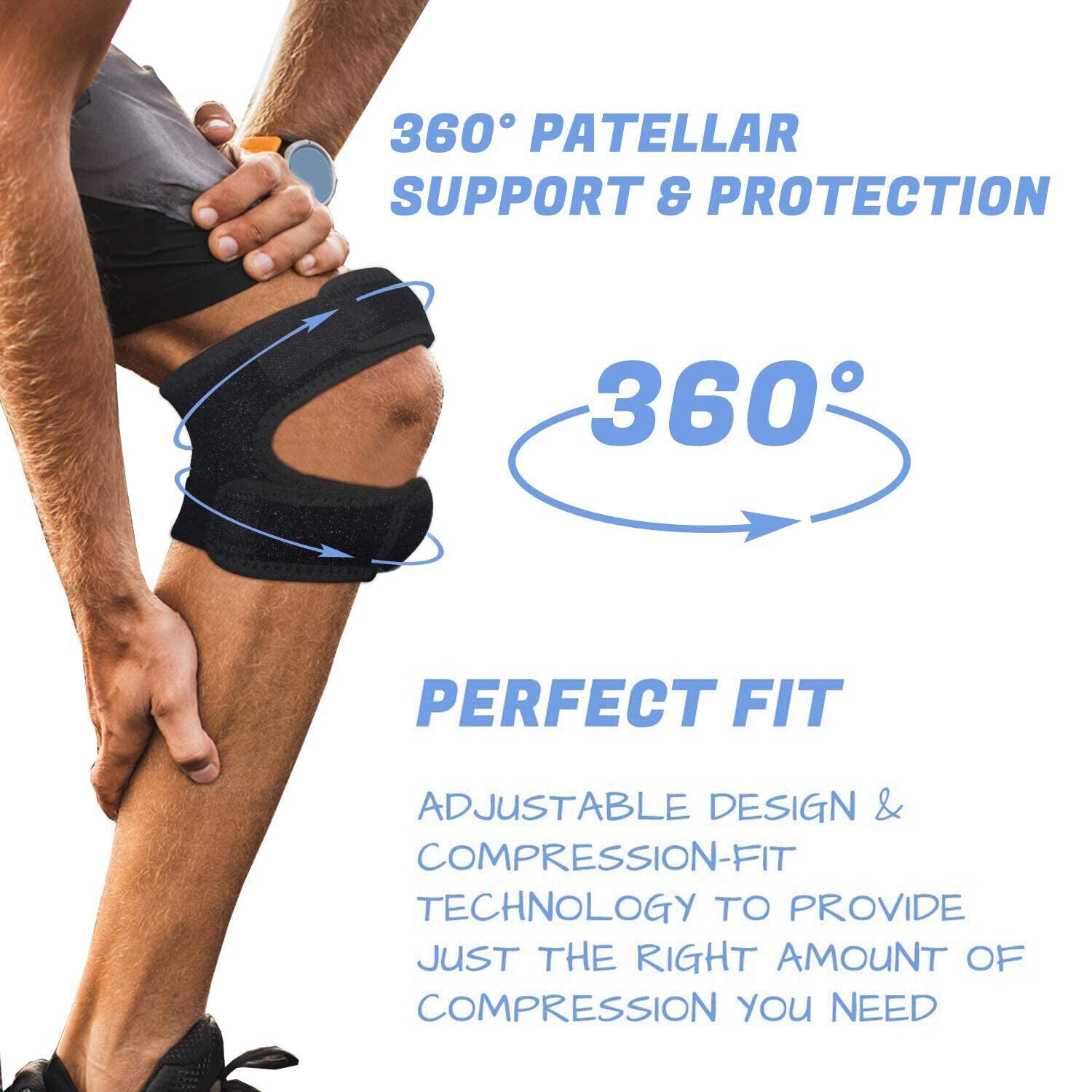 Knee Support Patella Stabilizer Strap Band Tendon Brace Pain Sports Gym Joint