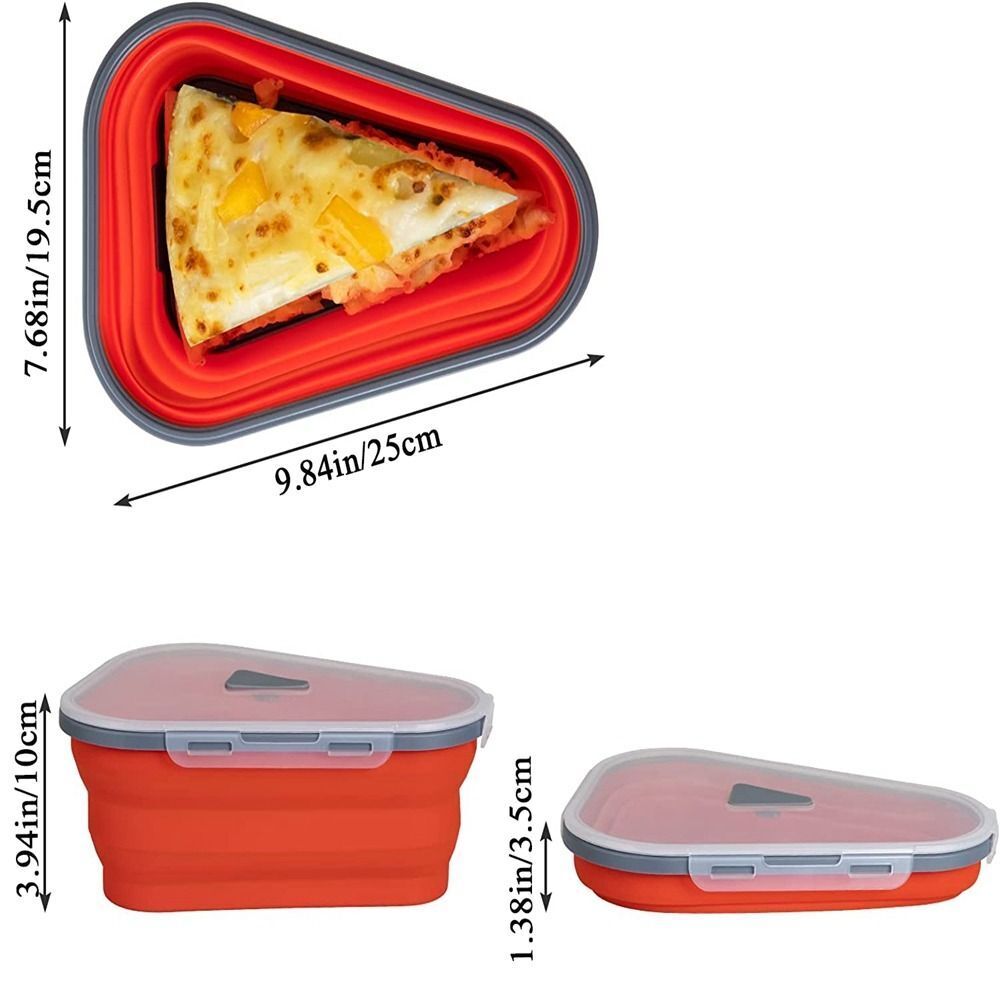Reusable Silicone Pizza Box Collapsible Triangular Pizza Storage Container