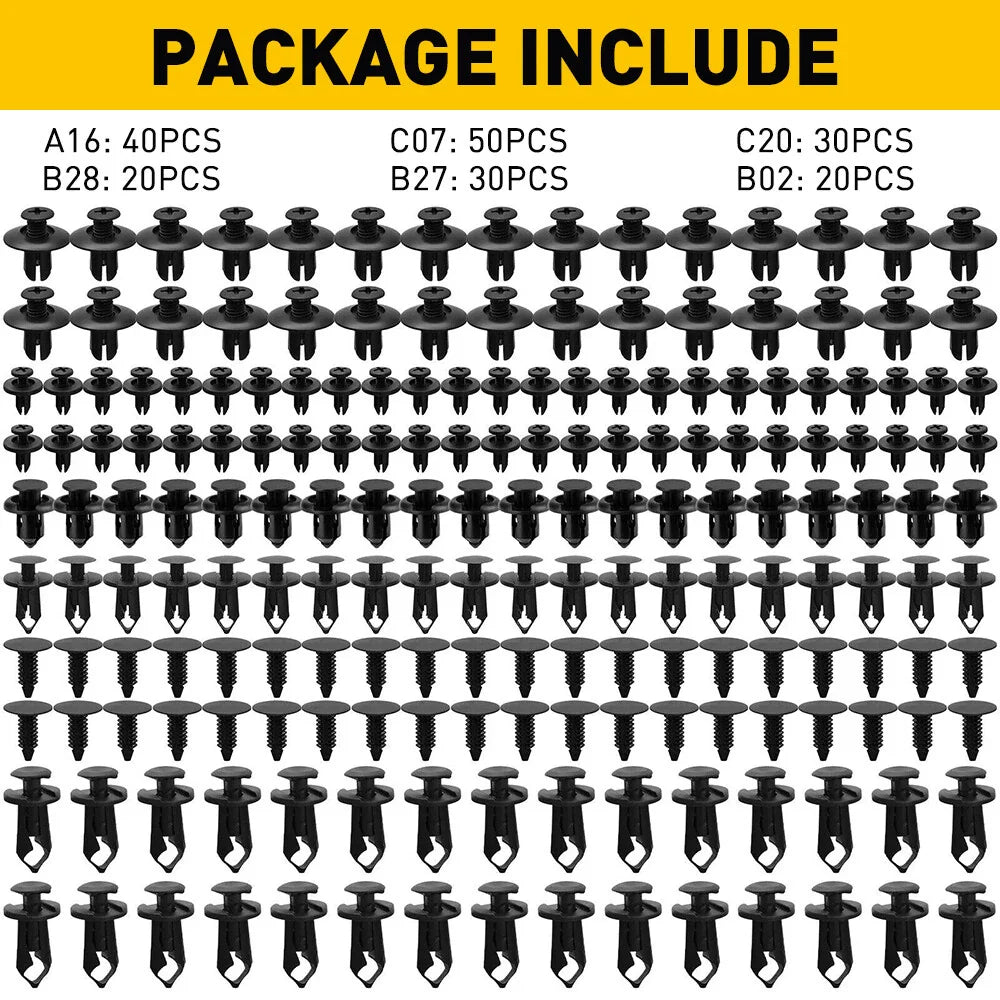 190x Set Of U Nuts - Bolt Speed Clips Panel Trim Automotive Nut Screws Fastener