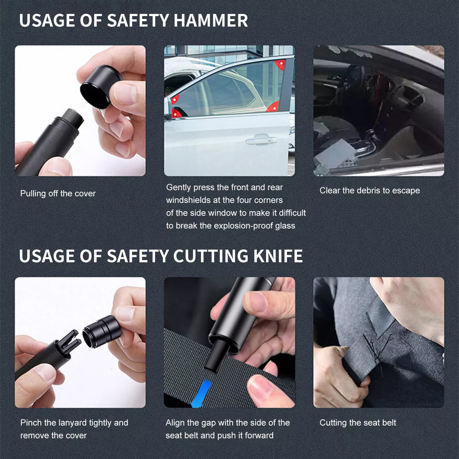 New Car Safety Hammer Window Glass Breaker Emergency Escape Cutter Safe Hammer