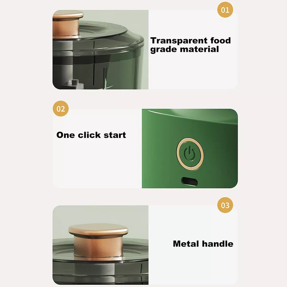 Electric Garlic Masher Crusher 350ml Baby Auxiliary Food Machine Mud Meat Grinder Portable Food Electric Processor Cooking Machine