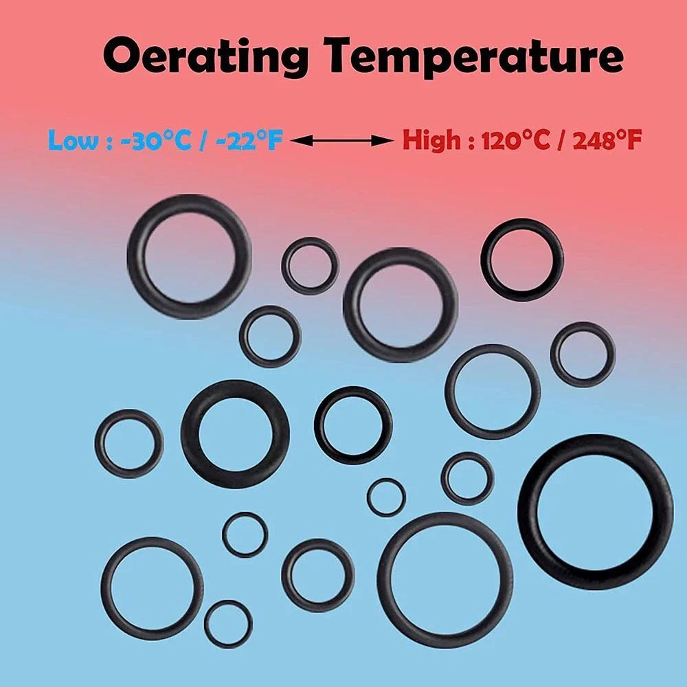 770pcs Black O Rings Assortment Kits Air or Gas Connections