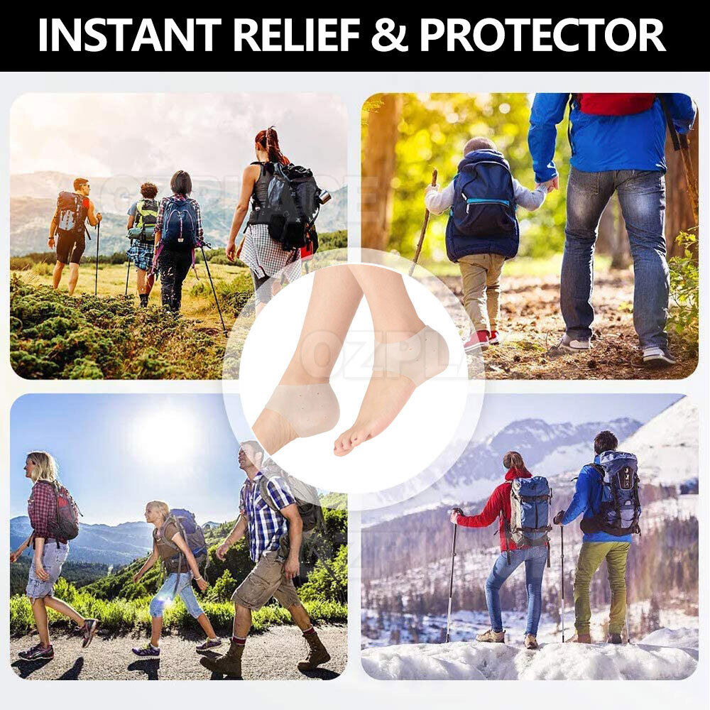 A Pair Silicone Gel Heel Socks Cracked Foot Skin Care Protector Sleeve Pain Relief