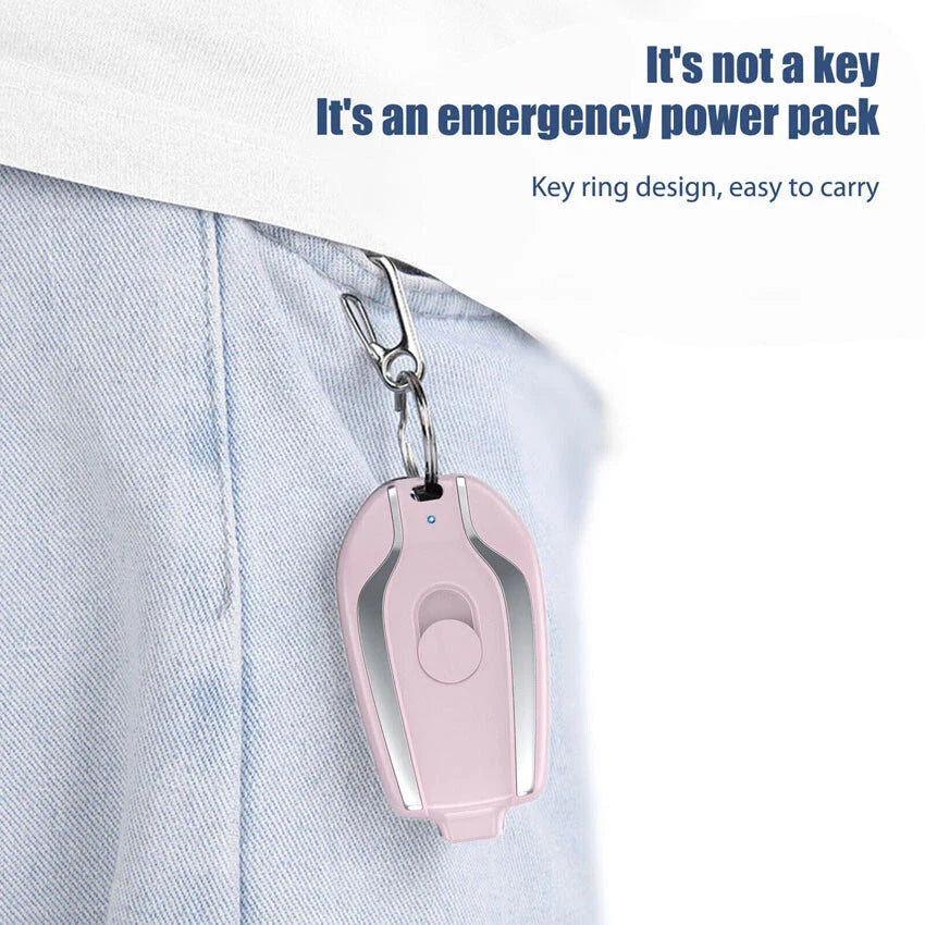 Keychain Portable Mini Power Bank Emergency Pod Charger For Phone 1500mAh