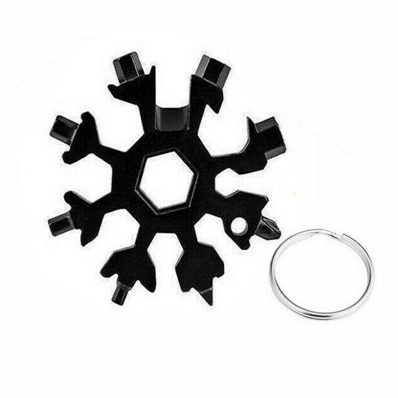 18 in 1 Stainless Multi-tool Snowflake Keychain Screwdrive