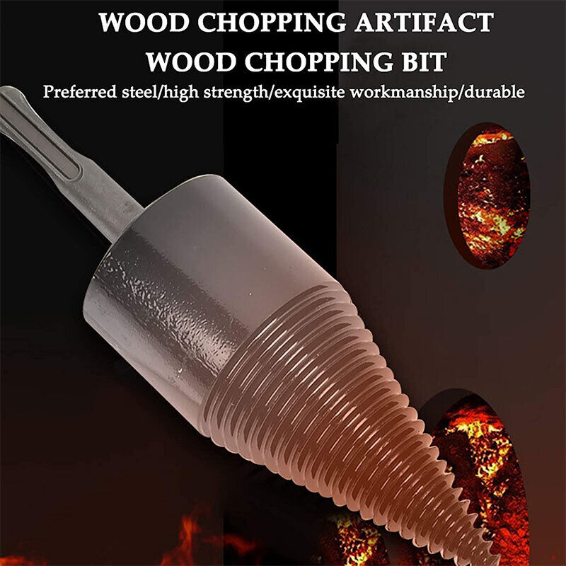 32mm High Speed Twist Firewood Drill Bit Wood Splitter Screw Splitting Cone Driver