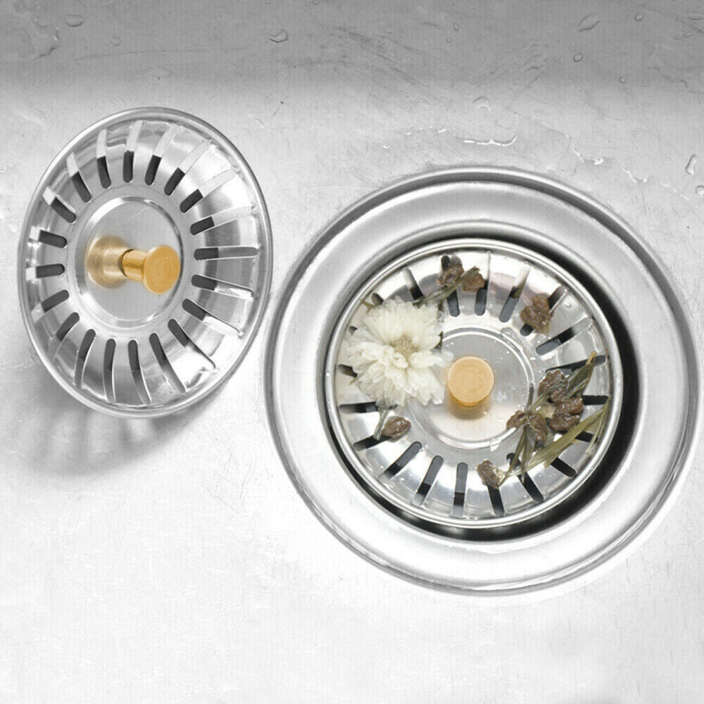 Free shipping-2PCS 8CM Stainless Steel Kitchen Sink Strainer Waste Plug Filter Drain Stopper