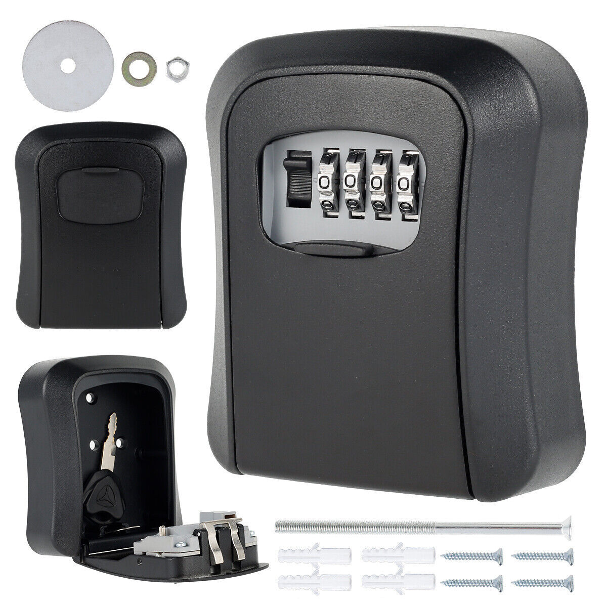 4 Digit Combination Lock Wall Mounted Key Safe Storage Box Security Home