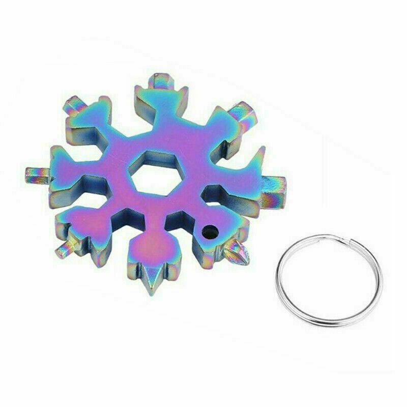 18 in 1 Stainless Multi-tool Snowflake Keychain Screwdrive