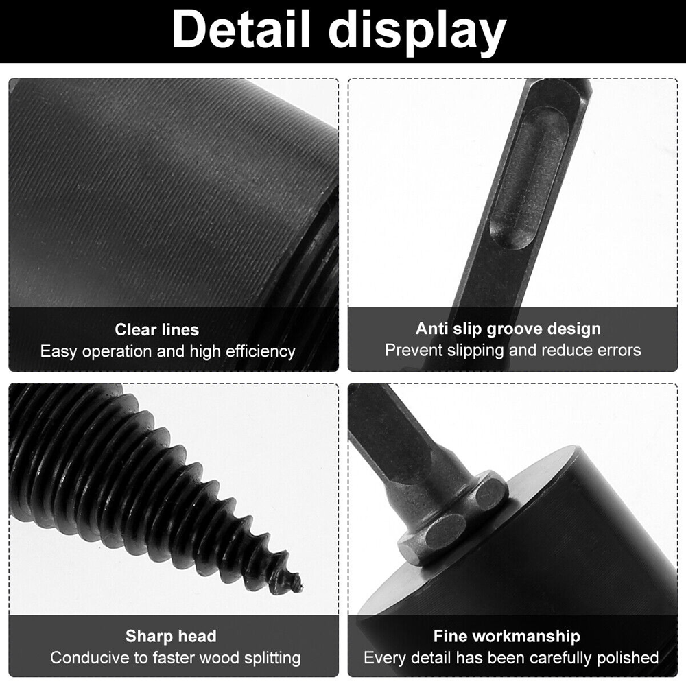 32mm High Speed Twist Firewood Drill Bit Wood Splitter Screw Splitting Cone Driver