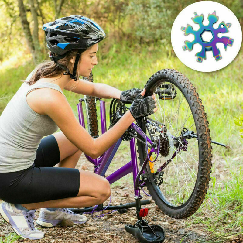 18 in 1 Stainless Multi-tool Snowflake Keychain Screwdrive