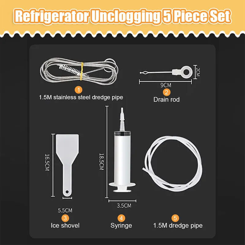 5PC Refrigerator Drain Hole Dredging Tool Clean Brush Set Can Dredging Hole Clog