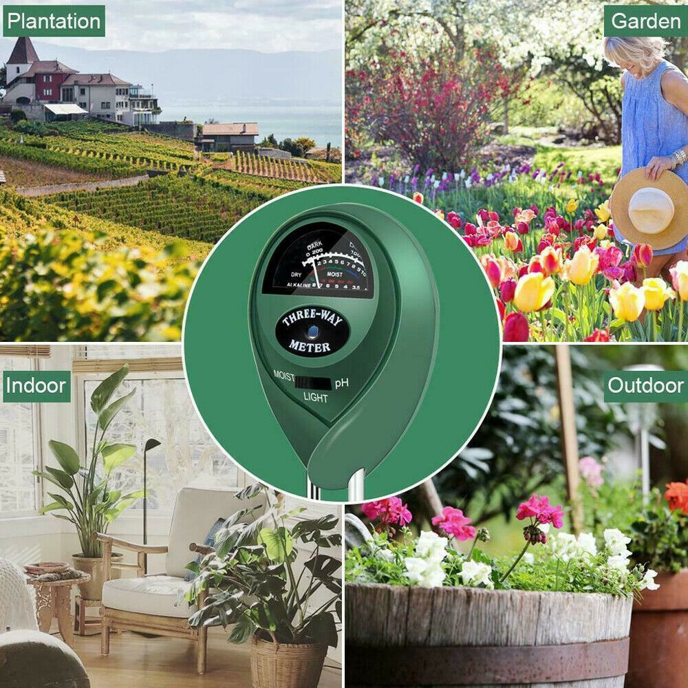 3 in 1 Soil PH Tester Water Moisture Test Meter Kit For Garden
