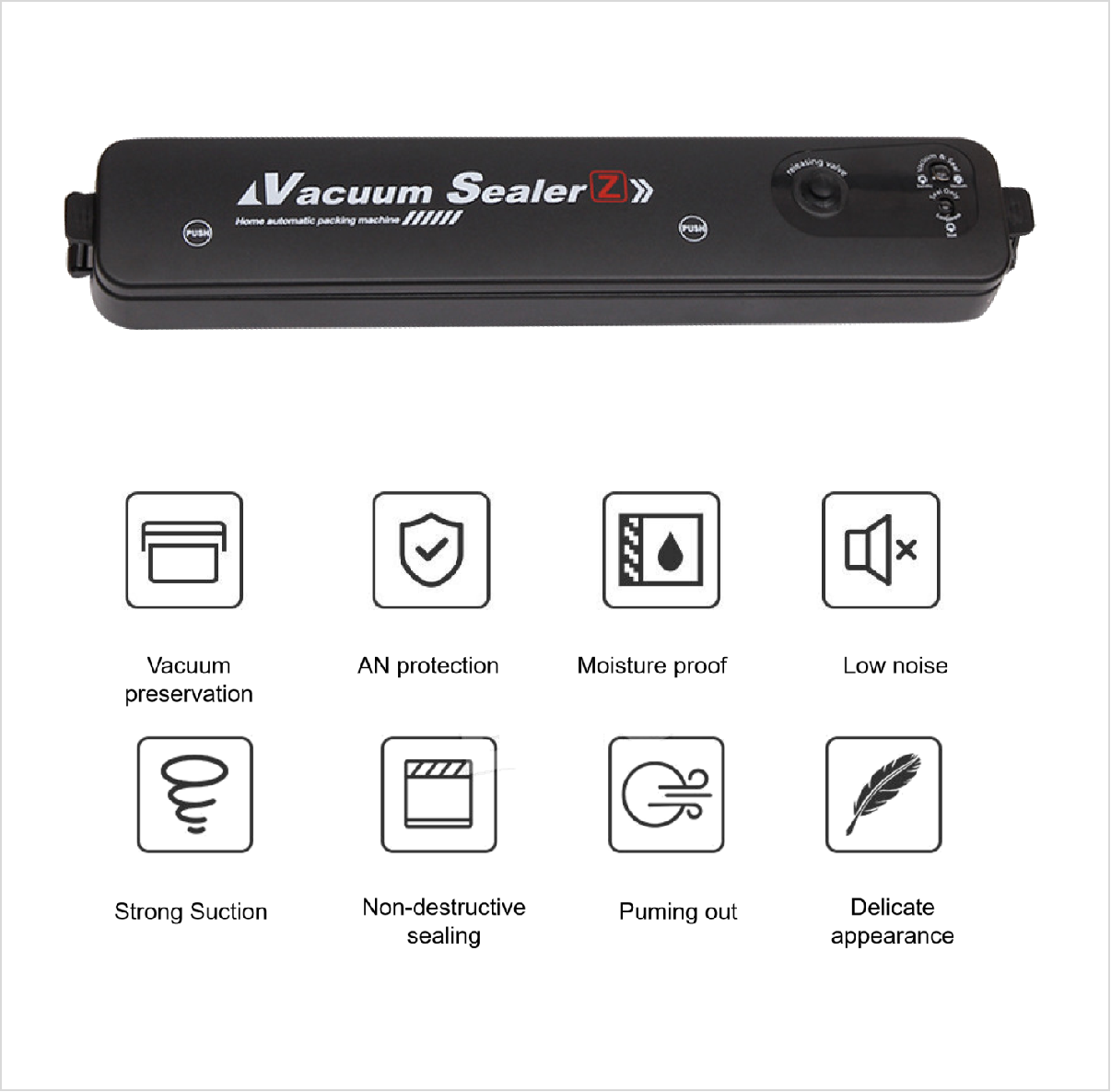 Vacuum Sealer Machine Food Storage Fresh Packaging Kitchen Heat Saver