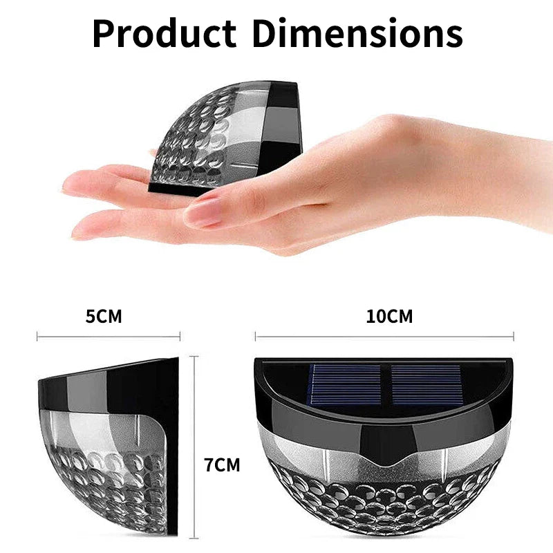 2pcs Solar Fence Lights Outdoor Wall Lights Deck Step Stair Lights Waterproof Garden