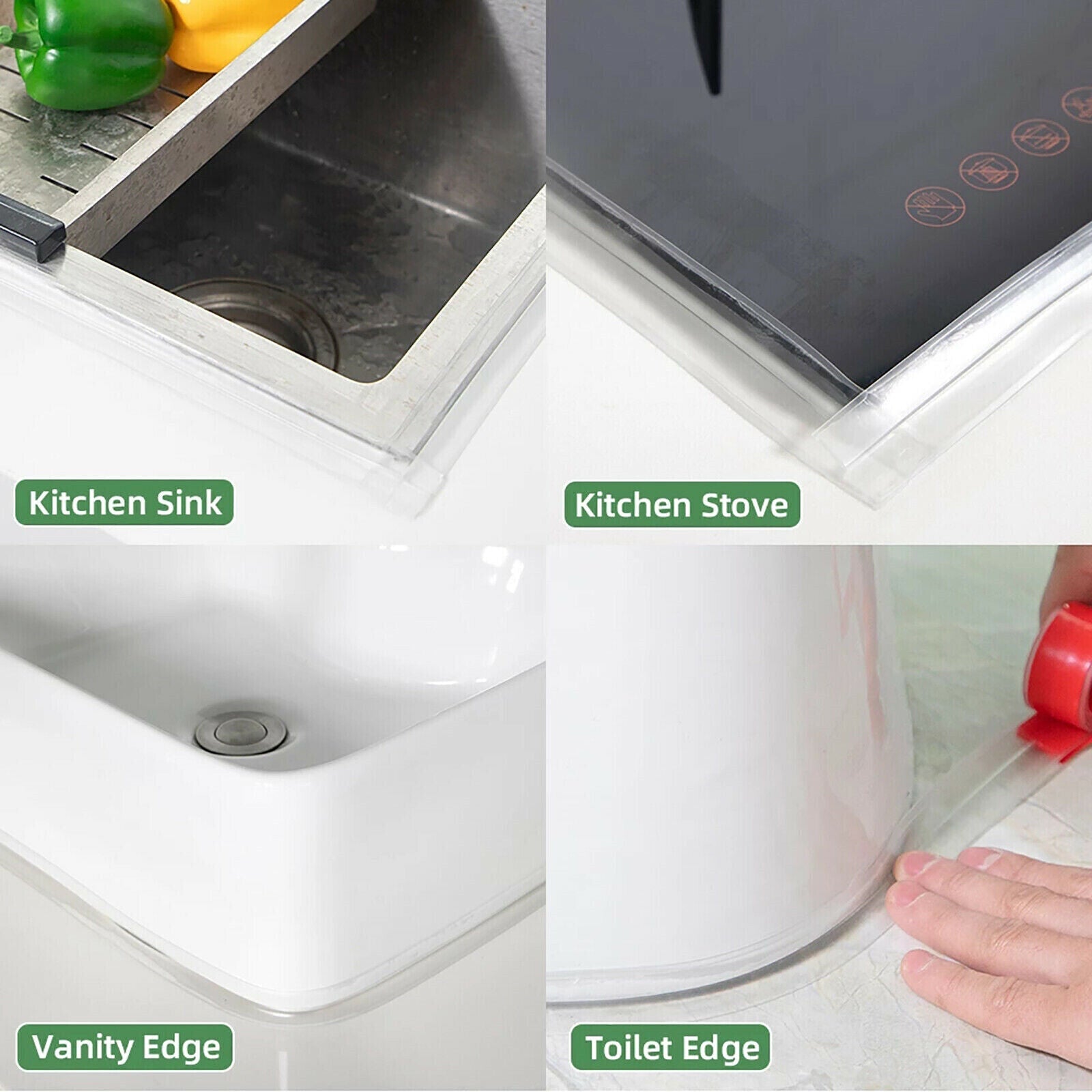38MM*3.2M Kitchen Corner Sealant Tape Roll Waterproof Adhesive Sink Stove Gap Sticker Tool