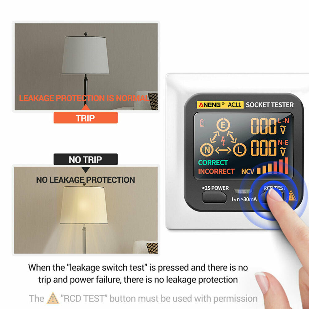 Digital Smart Socket Tester Voltage Test Socket Detector AU Plug