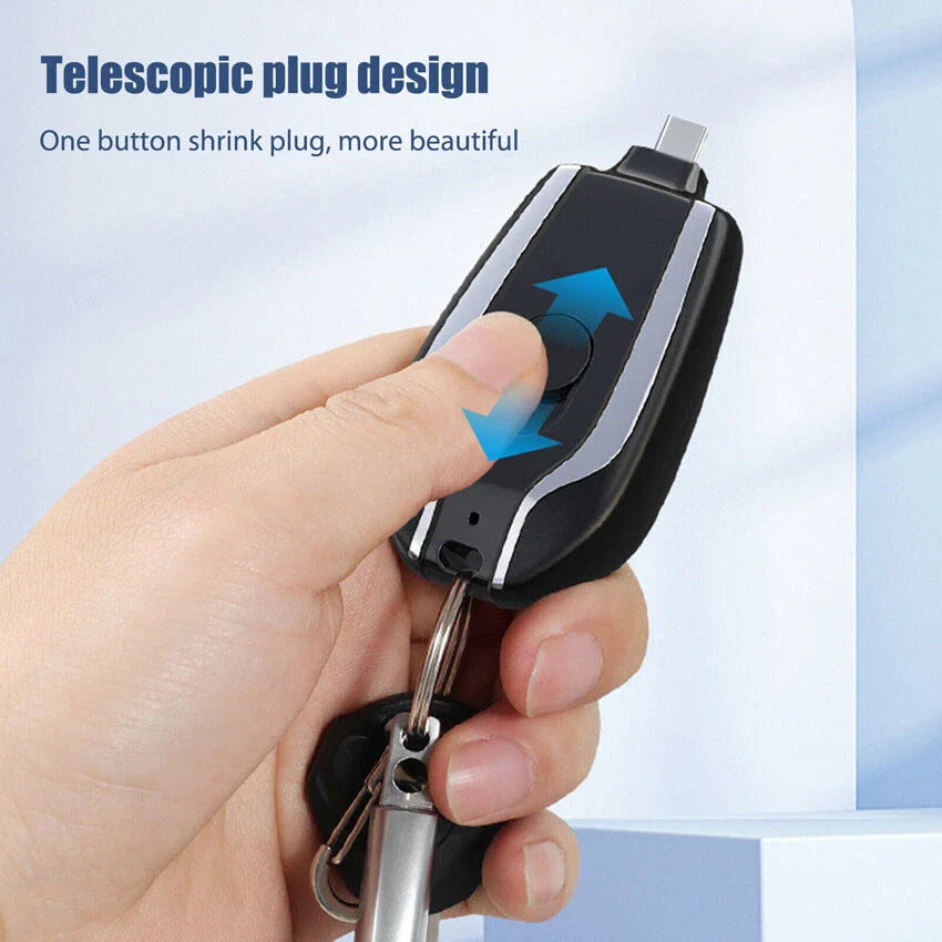 Keychain Portable Mini Power Bank Emergency Pod Charger For Phone 1500mAh