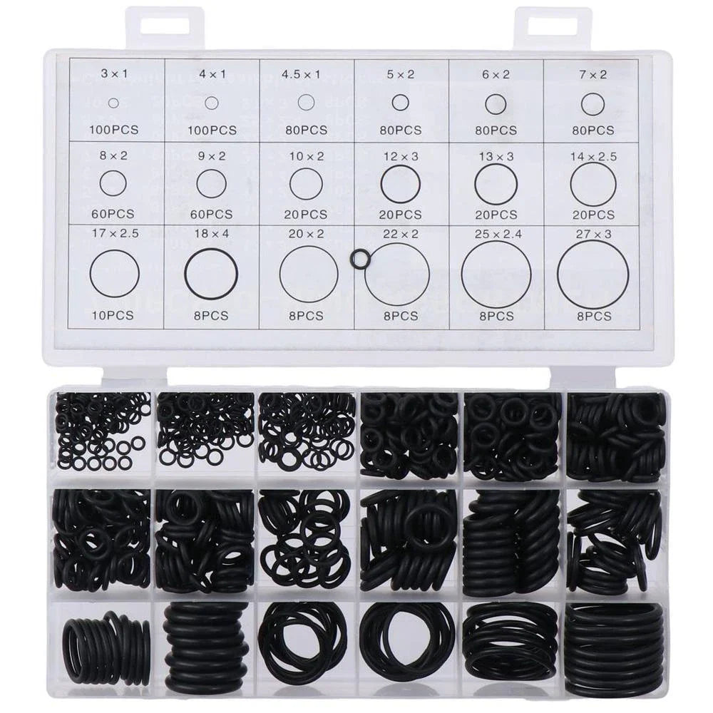770pcs Black O Rings Assortment Kits Air or Gas Connections