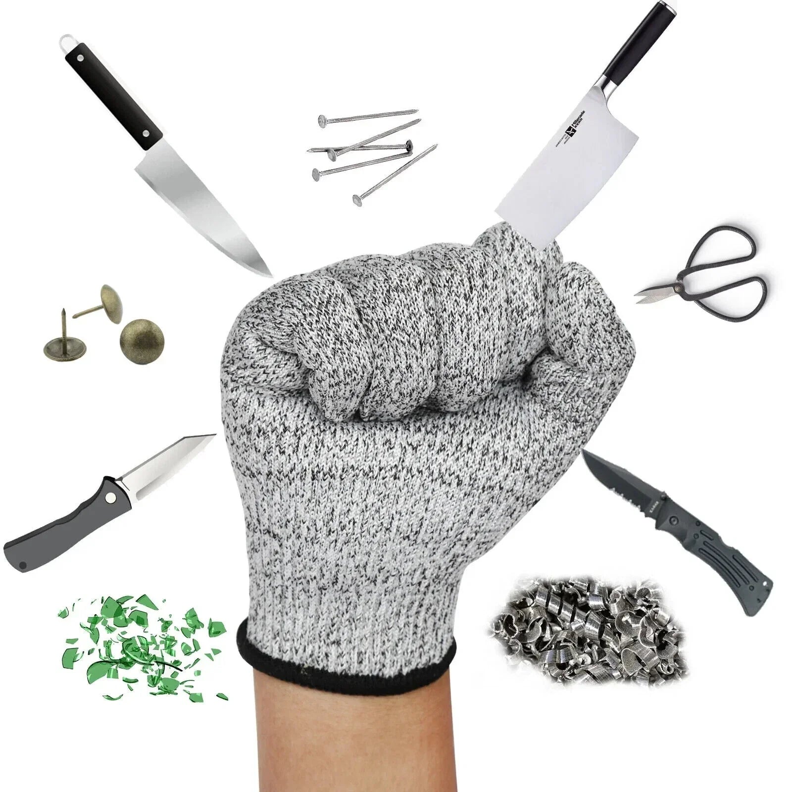 Level 5 Safety Stainless Steel Cut Proof Stab Resistant Wire Metal Mesh Butcher Glove